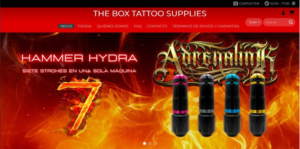 The Box Tatoo Supplies, venta de productos para tatuajes Byou